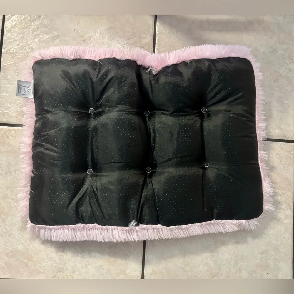 Pooch Pen Pastel Pink Shaggy Oblong Pet Bed